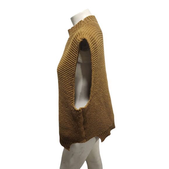 Anthropologie Sweater Vest Womens One Size Chunky Lagenlook Oversized Cable Knit - Picture 2 of 4